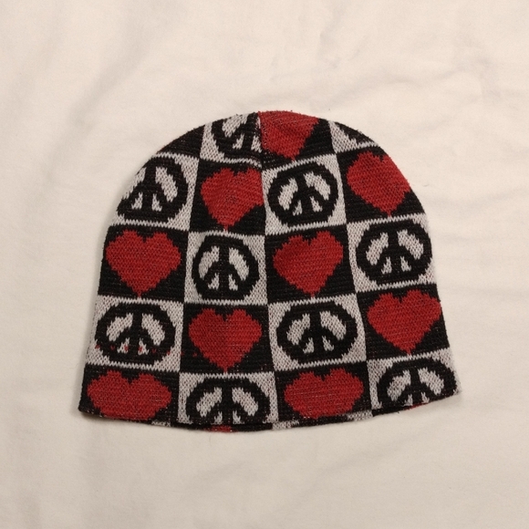 None Other - Peace and Love Kids Beanie One Size